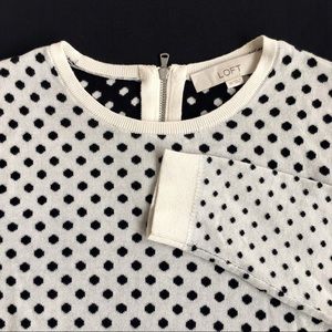 NWOT Ann Taylor Loft Polka Dot Crew Neck Sweater